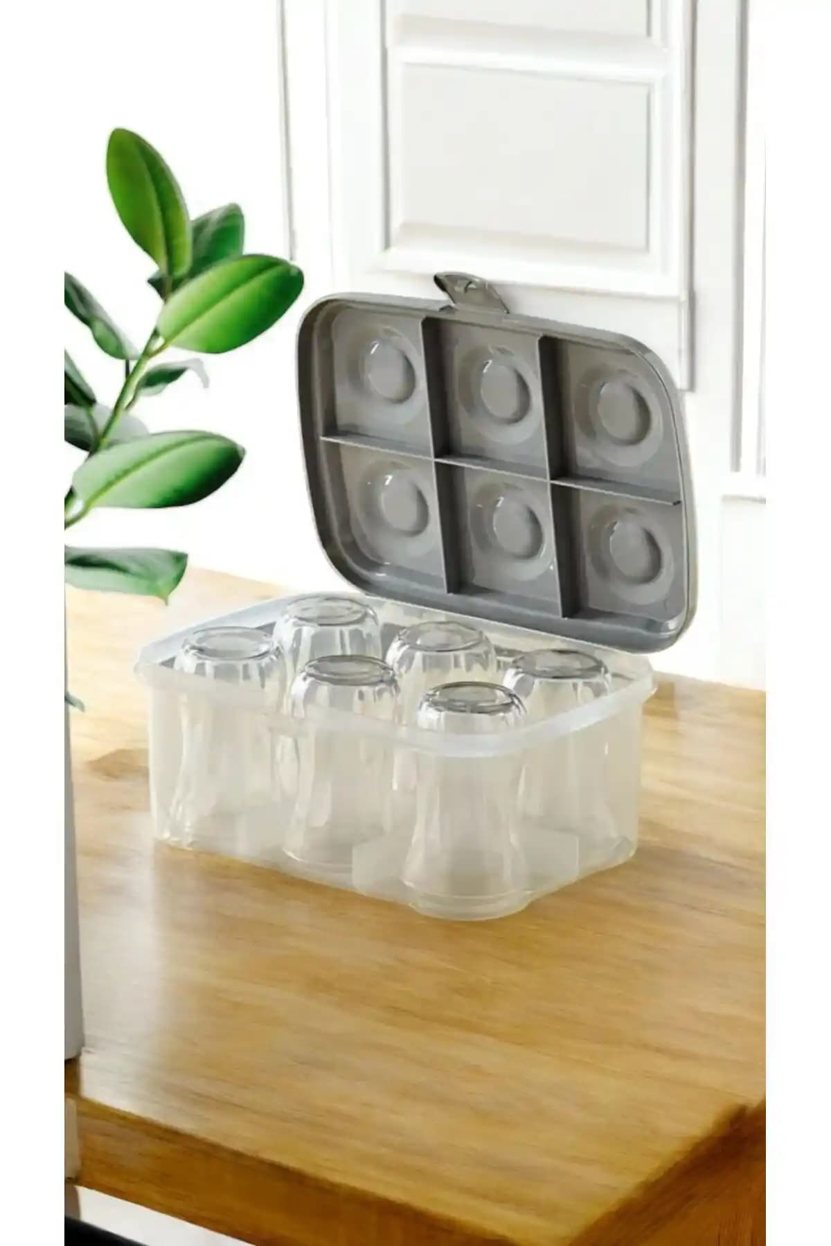 Bayev Urve Pratik 6 Bölmeli Çay Bardağı Taşıma Aparatı Günlük Kullanım ve Seyahat İçin