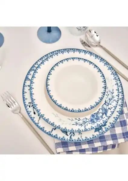 Bella Maison Bleu Blanc Porselen 24 Parça Yemek Takımı Şıklık ve Dayanıklılık Sunar