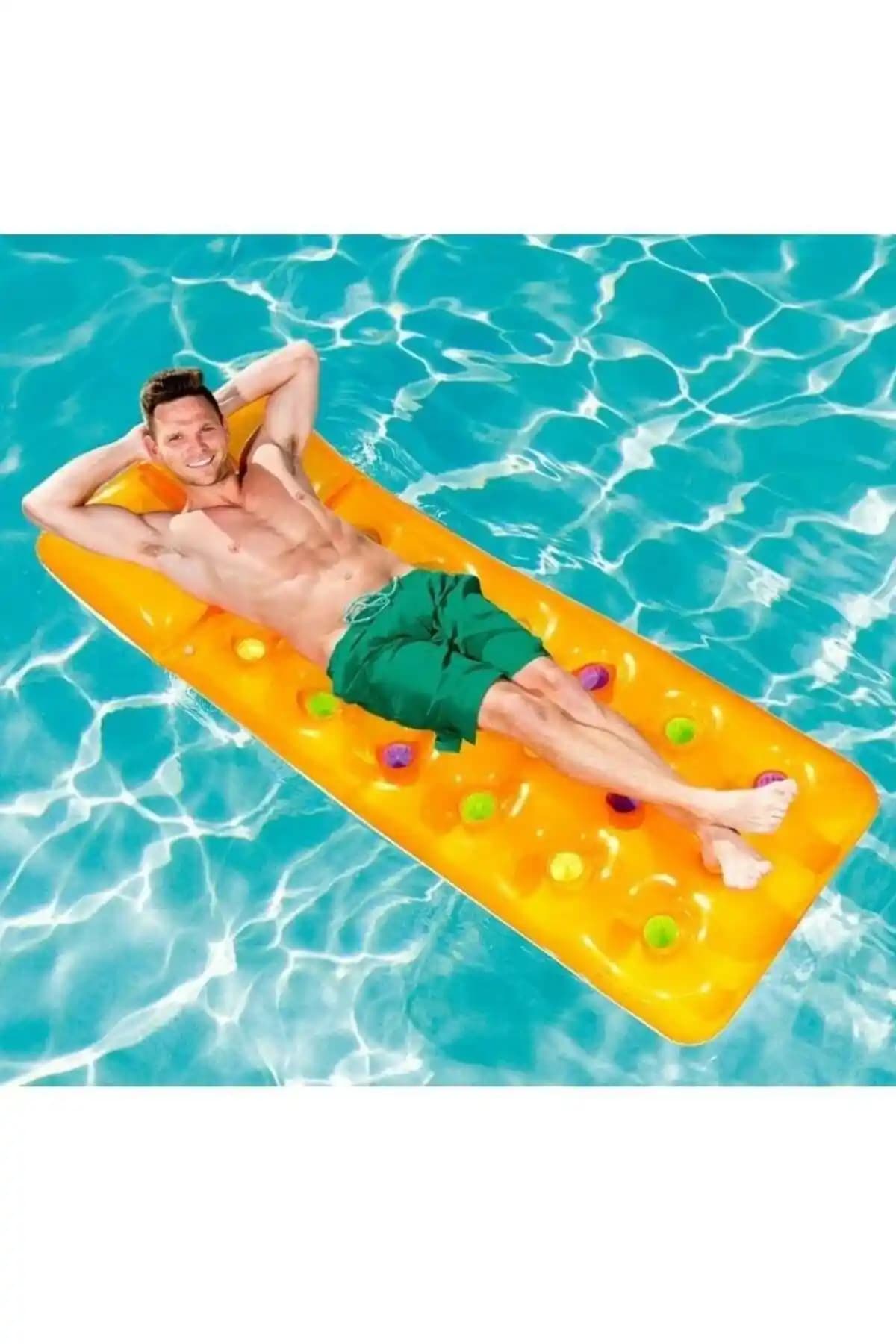 Bestway Deniz Yatağı Dik Yastıklı Bardaklı Yatak Konfor ve Dayanıklılık Sunar