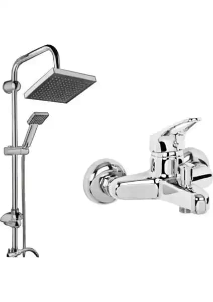 Blackfit Siyah Kare Tepe Duş Seti Modern ve Fonksiyonel Banyo Çözümü