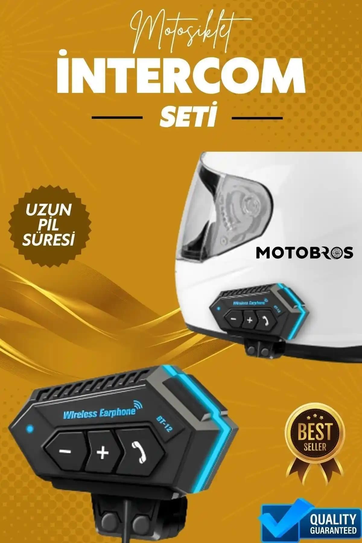 BT12 Motosiklet Bluetooth V4.2 Intercom: Güçlü ve Dayanıklı Seyahat Arkadaşı