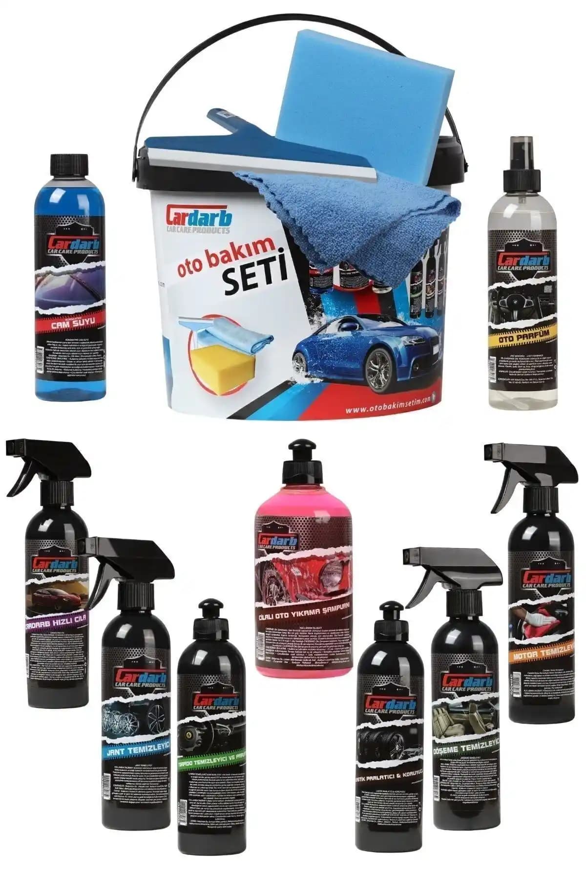 Cardarb 13 Parça Full Oto Bakım Seti ile Araç Temizliği ve Bakımında Yeni Dönem