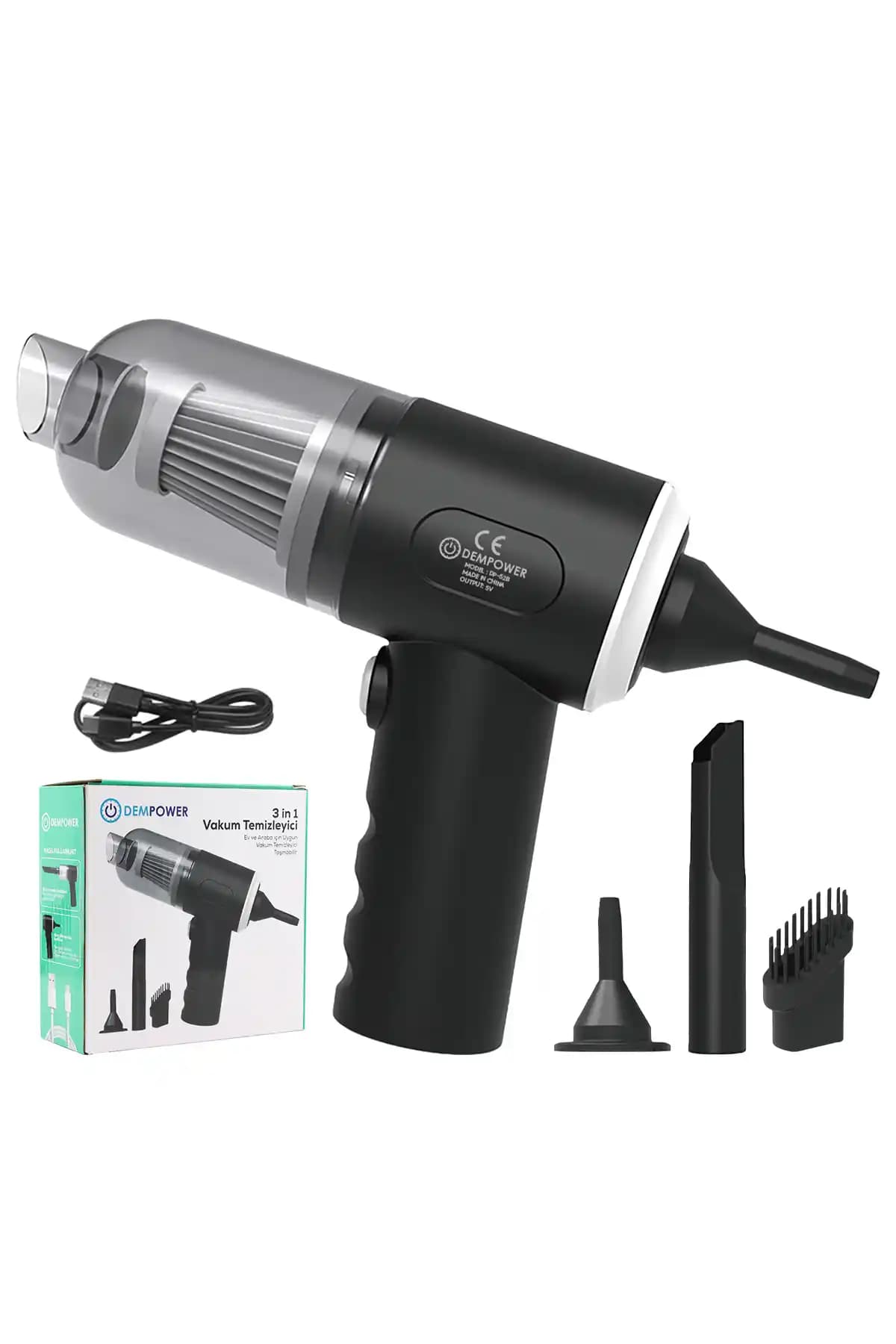 DEMPOWER Araç İçi Kablosuz Mini El Süpürgesi: Güçlü ve Pratik Temizlik Çözümü