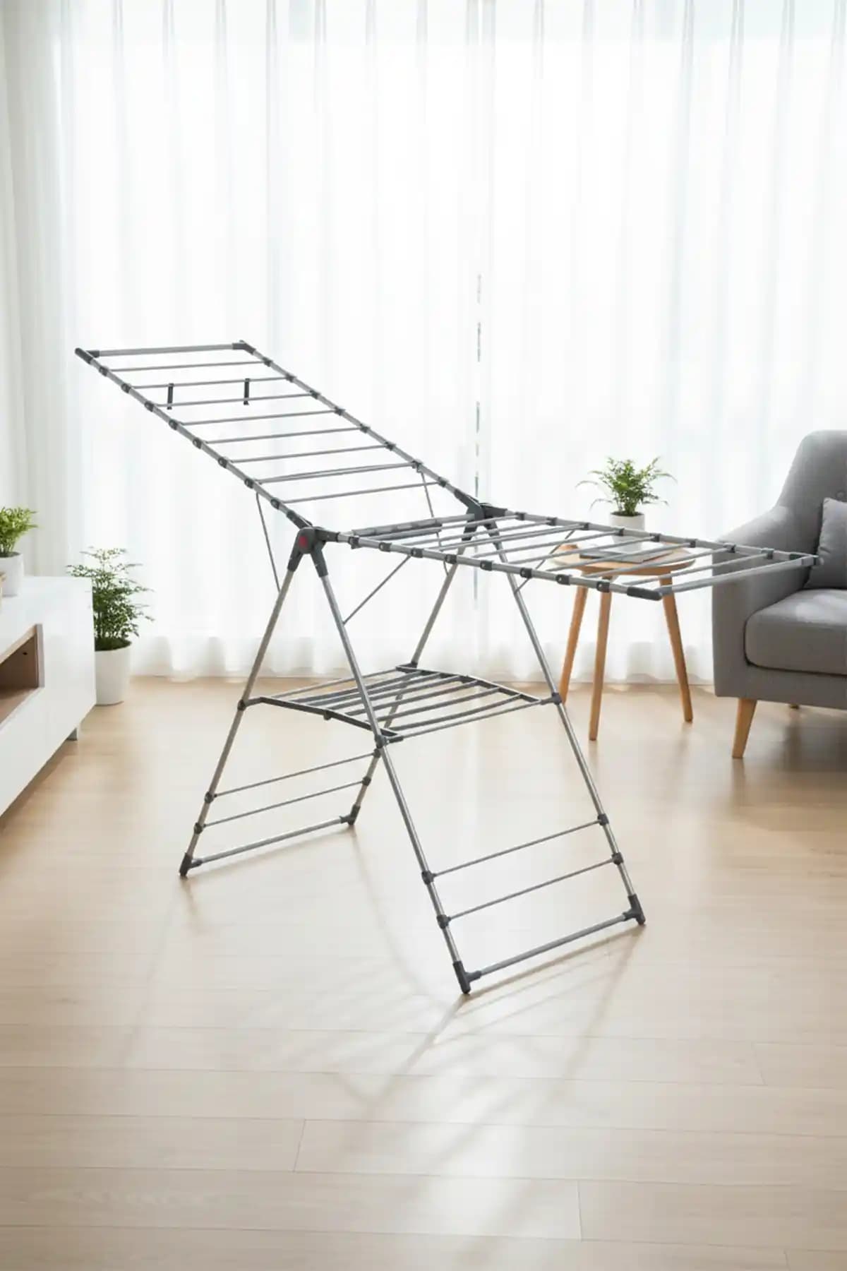 Devecioğlu MM037 Gold Alüminyum Çamaşır Kurutma Askısı Geniş Kapasite ve Estetik Tasarım