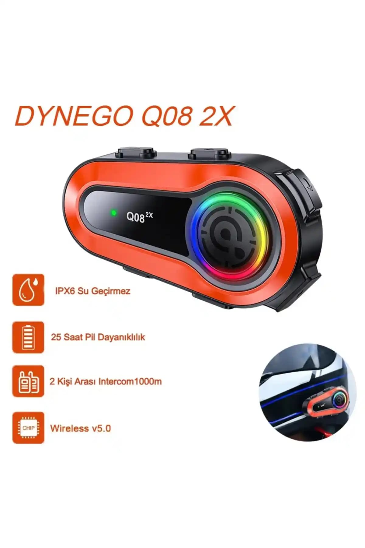 Dynego Q08 2x Motosiklet Kask Kulaklık Intercom Güvenli ve Konforlu Sürüş İçin Tasarlandı