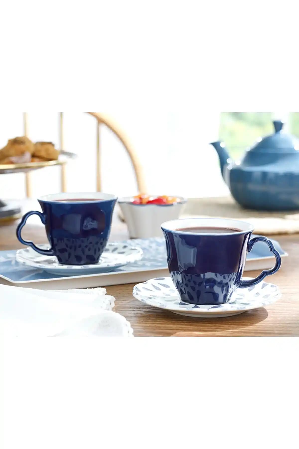 English Home Clover Leaf Porselen 2 Kişilik Çay Fincanı Takımı Şık ve Dayanıklı Tasarım