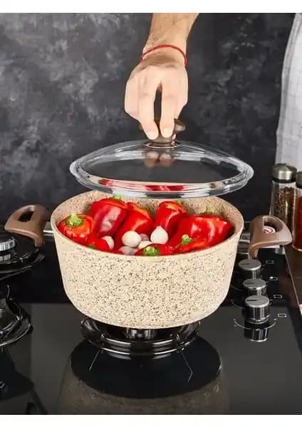 Falez Creamy Granit 22 cm Derin Tencere: Sağlıklı ve Dayanıklı Mutfak Gereçleri
