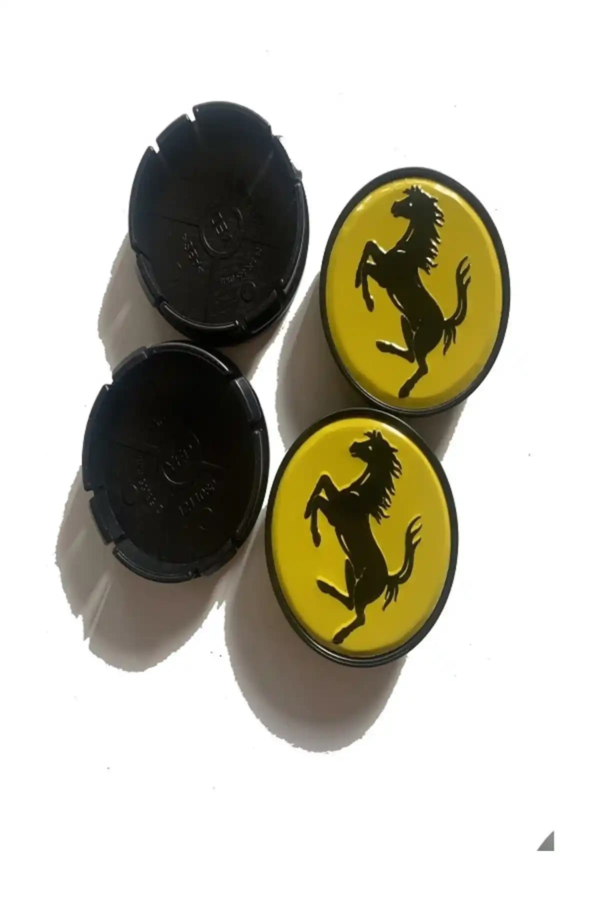 Ferrari Uyumlu Jant Göbeği 55-58 mm, Dayanıklı ABS Malzeme ve Kolay Montaj Özelliğiyle