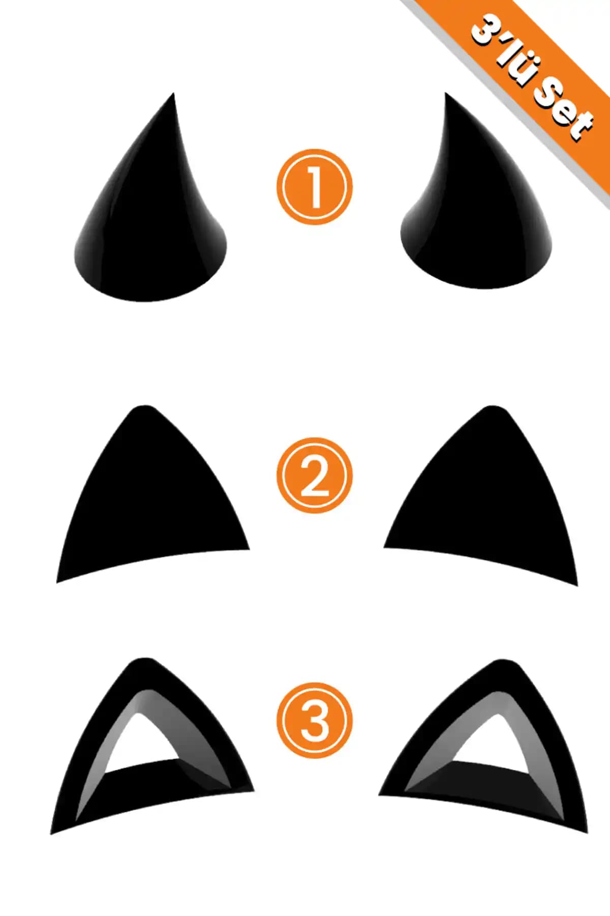 Figurio Kask Süsü 3'lü Set: Çocuk ve Gençler İçin Eğlenceli ve Şık Aksesuarlar