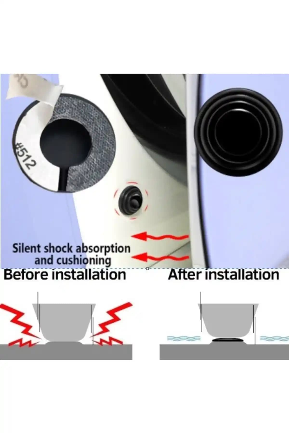 Genel Markalar Araba Kapısı Darbe ve Ses Emici Pad Seti Uzun Ömürlü Koruma ve Gürültü Azaltma