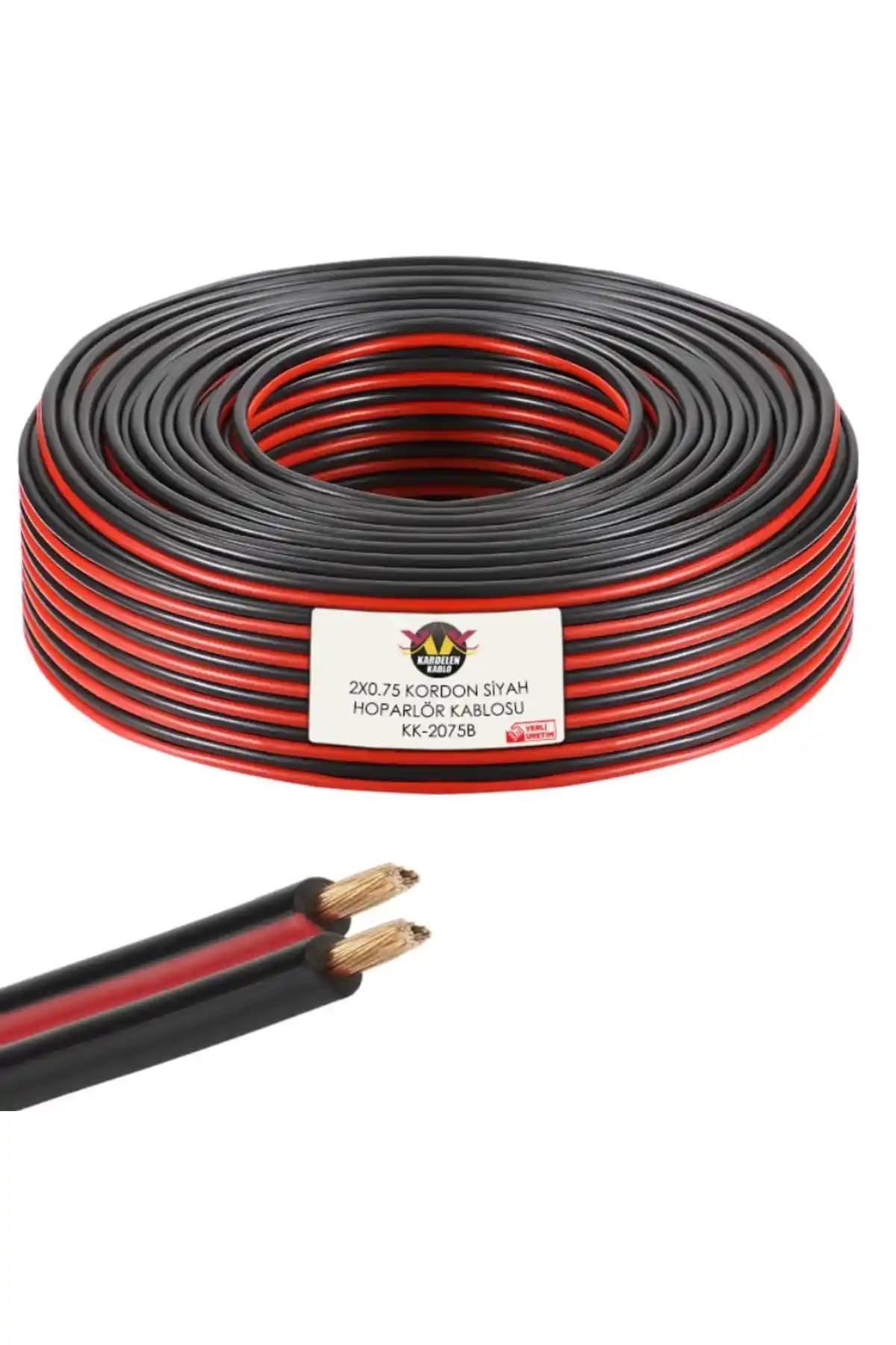 Genel Markalar Siyah Kordon 2x0.75mm 100 Metre Hoparlör ve Ses Sistemleri Kablosu