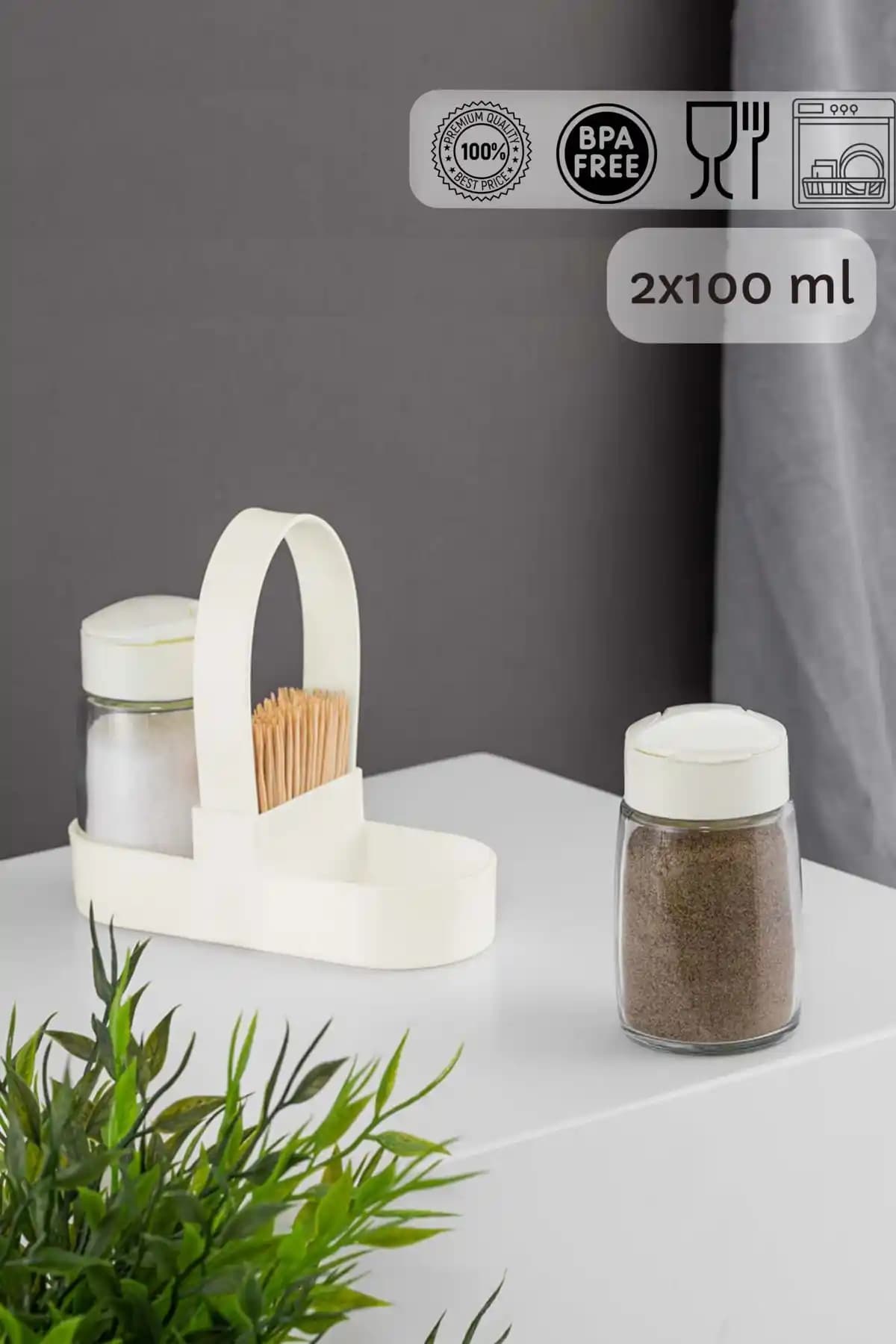 HOMENIVA Standlı Cam Tuzluk ve Karabiberlik Seti: Estetik ve Fonksiyonellik Bir Arada