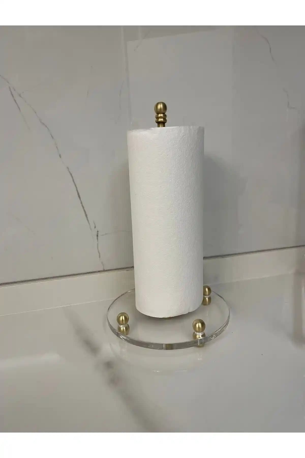 Innossa Pleksi Dekorasyon Pirinç Detaylı Masaüstü Peçetelikleri Modern ve Şık Tasarım