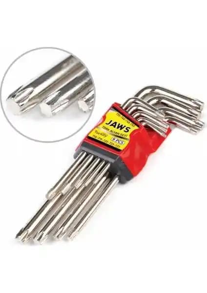 Jaws JAS150 Uzun Torx Alyan Seti 9 Parça Profesyonel ve Dayanıklı Kullanım İçin