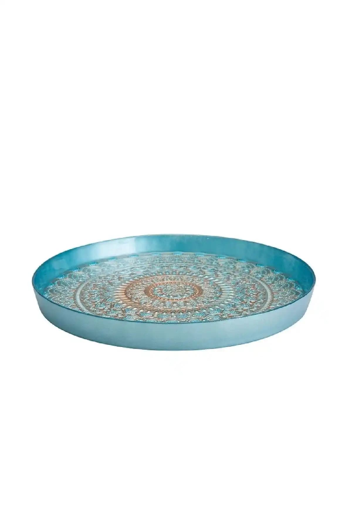 Karaca Rihanna Cam Tepsi Turkuaz 32 Cm Modern ve Şık Mutfak Dekorasyonu İçin Uygun