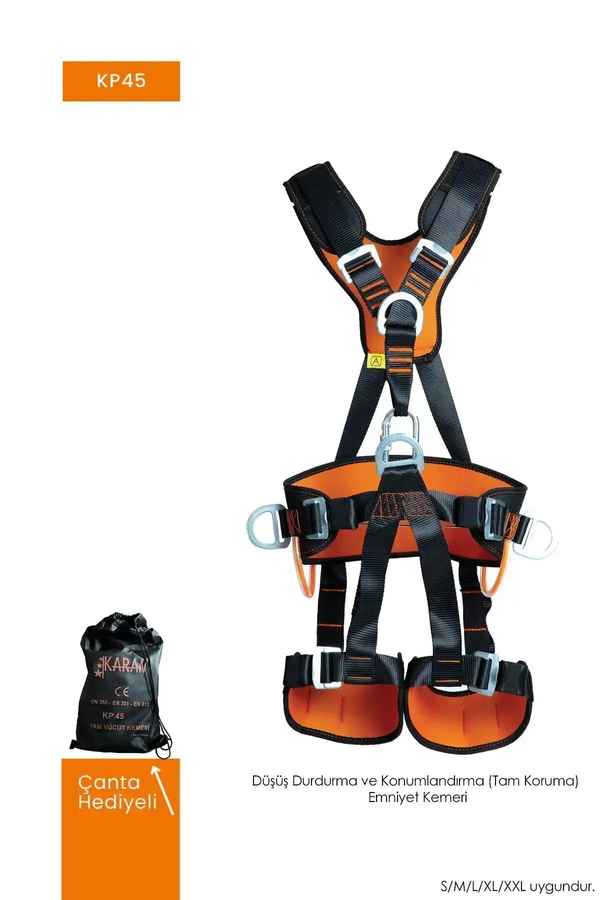 Karam KP45 Paraşüt Tipi Tam Korumalı Emniyet Kemeri Güvenlik Standartlarına Uygun