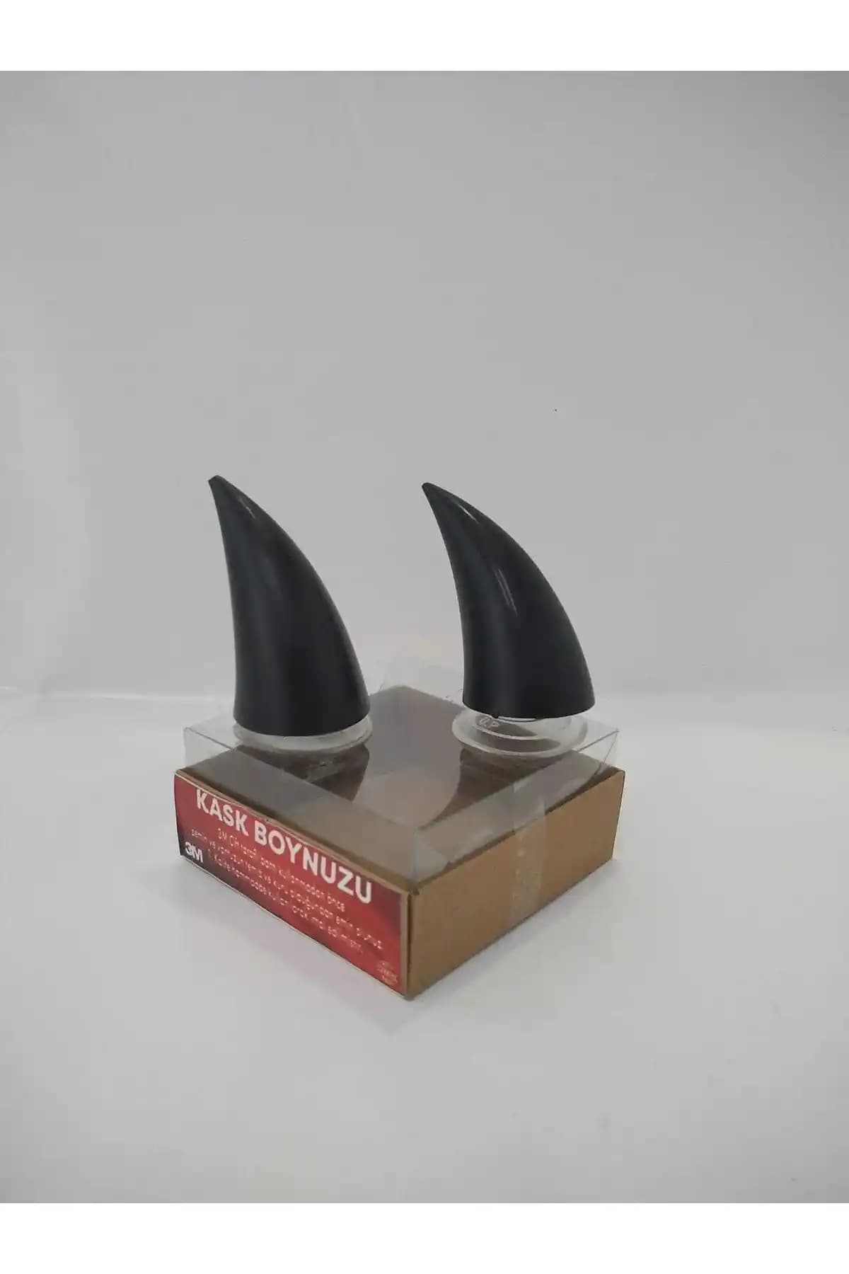 Kaskmania Kask Boynuzu Siyah 6cm Hafif ve Kolay Montajlı Estetik Aksesuar