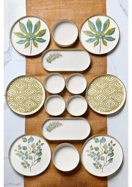 Kitchen Life 14 Parça Güz Yaprak Serisi Kahvaltı Takımı Estetik ve Fonksiyonellik Bir Arada