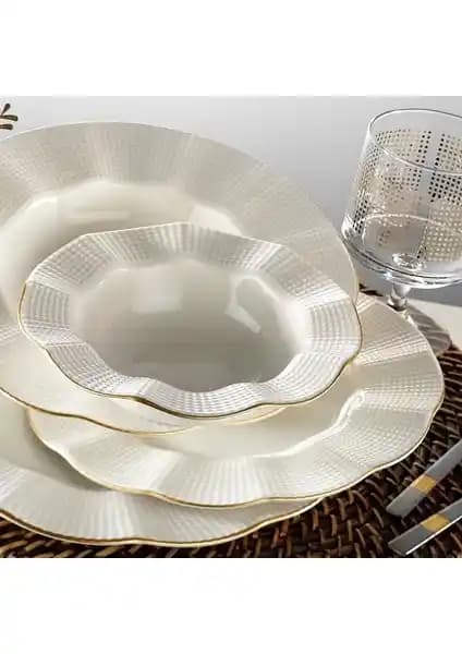 Kütahya Porselen Milena Yalızlı 12 Kişilik Yemek Takımı Şık ve Dayanıklı Tasarım