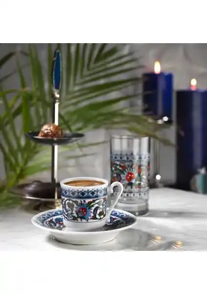Kütahya Porselen Topkapı 12 Parça 6 Kişilik Fincan Takımı Geleneksel Estetik