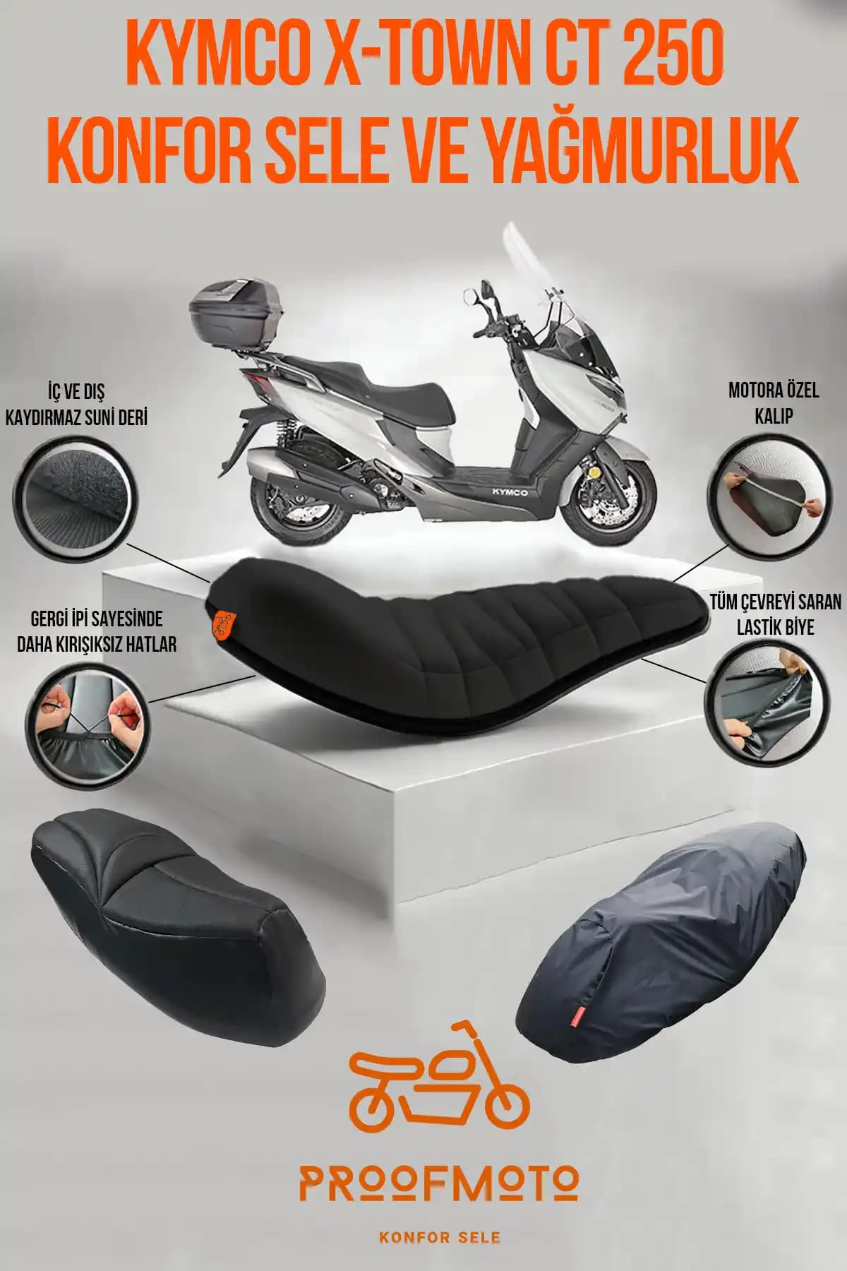 Kymco X-town CT 250 için Konfor Sele ve Yağmurluk Kılıfı İncelemesi ve Kullanıcı Yorumları