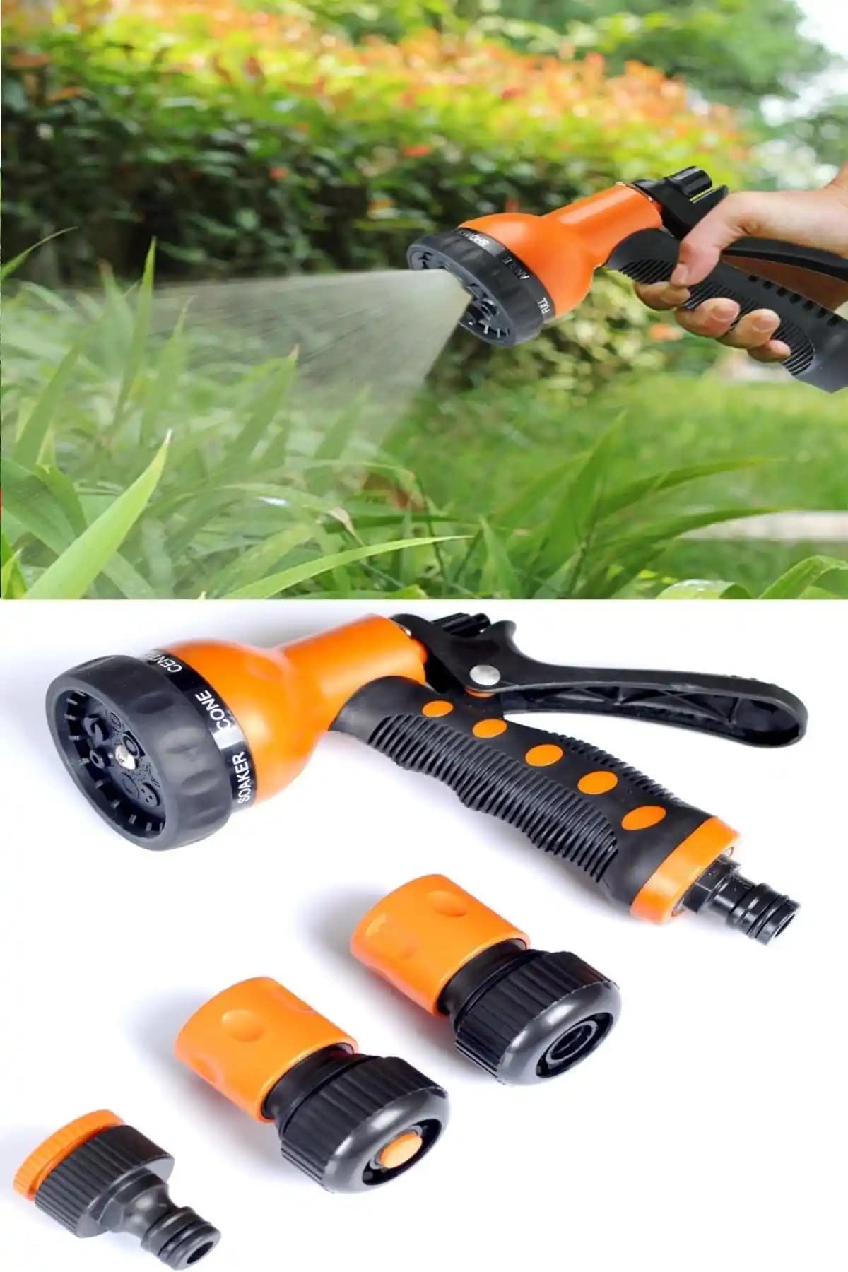 MasterCar Aparatlı 7 Çefit Su Atabilen Bahçe Sulama Tabancası Güçlü ve Kullanımı Kolay Çözüm