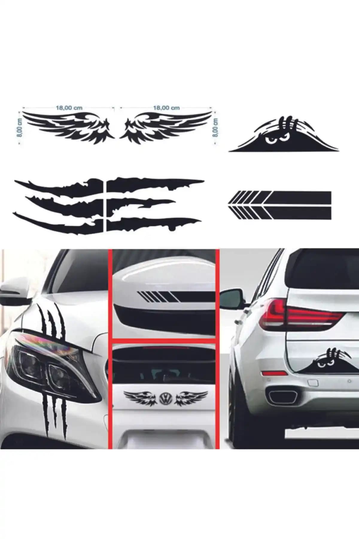 MegaSticker Oto Sticker Seti: Dayanıklı ve Şık Araba Dekorasyon Çözümü