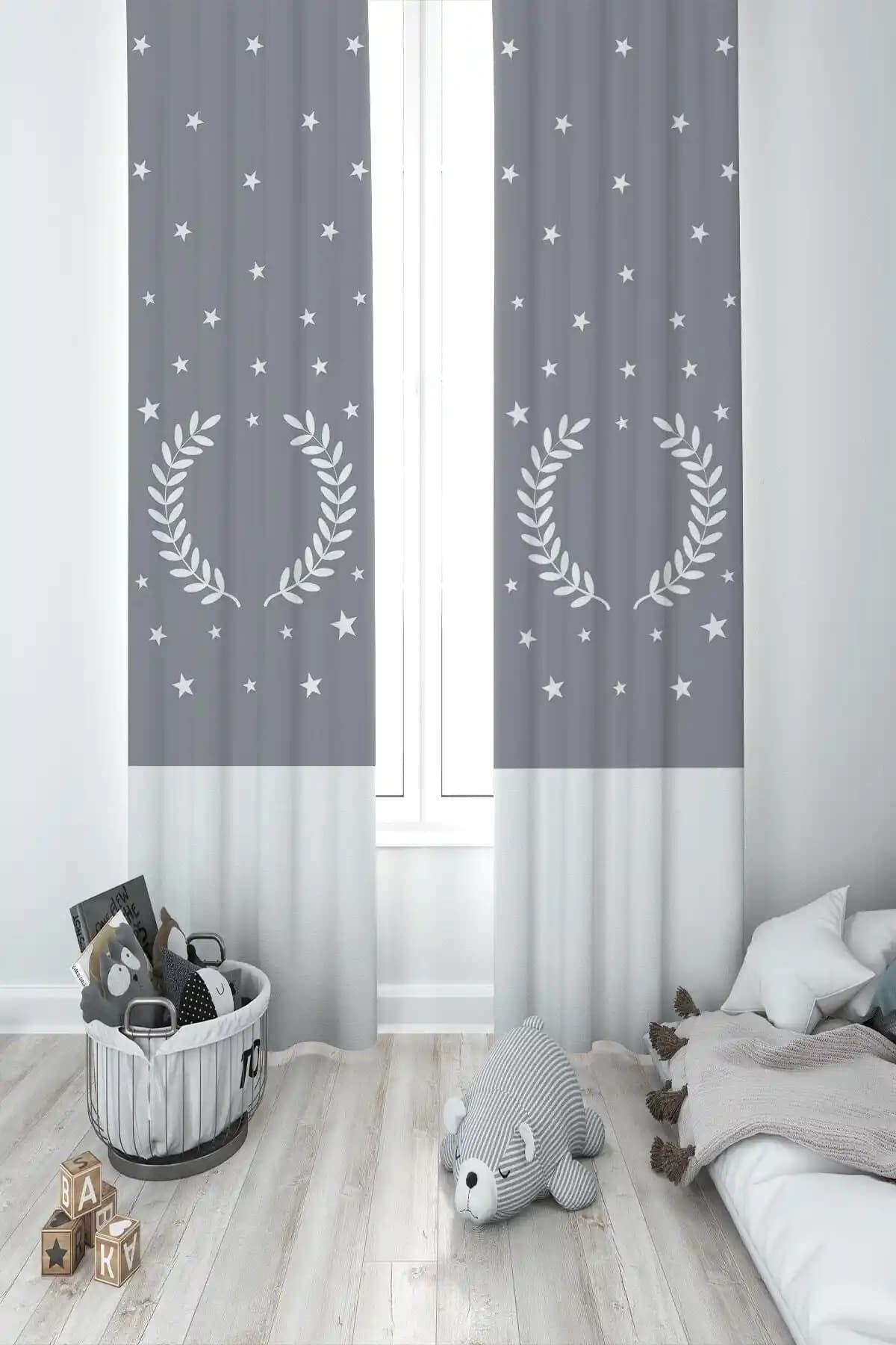 MEKTA HOME Yıldız ve Buğday Desenli Çocuk Odası Fon Perde Detaylı İnceleme