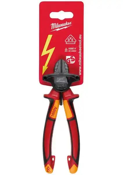 Milwaukee Ağır Hizmet Tipi VDE Elektrikçi İzoleli Yan Keski 160mm Güvenlik ve Dayanıklılık