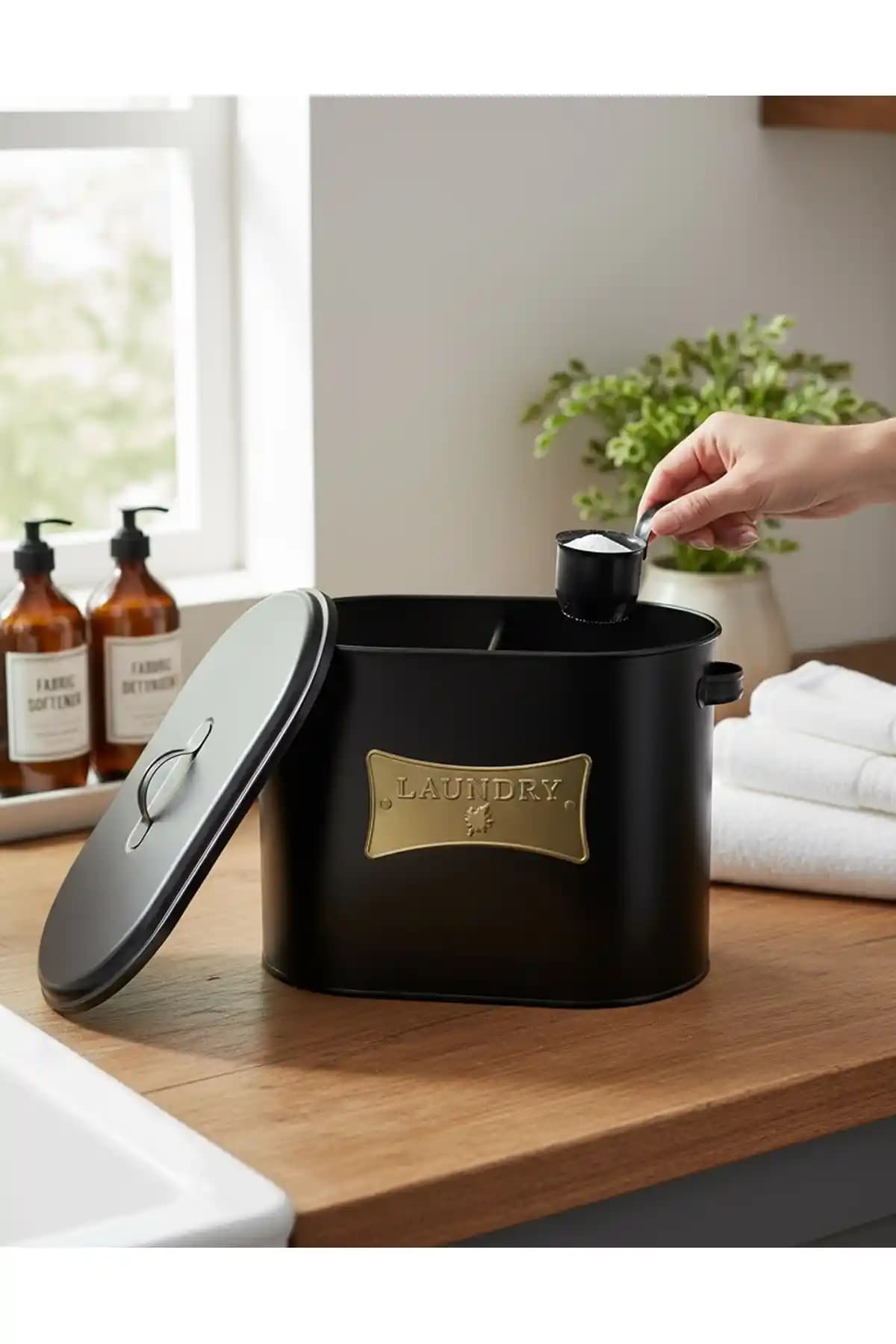 Modern ve Dayanıklı İki Bölmeli Metal Toz Deterjanlık Tasarımı ve Kullanım Özellikleri