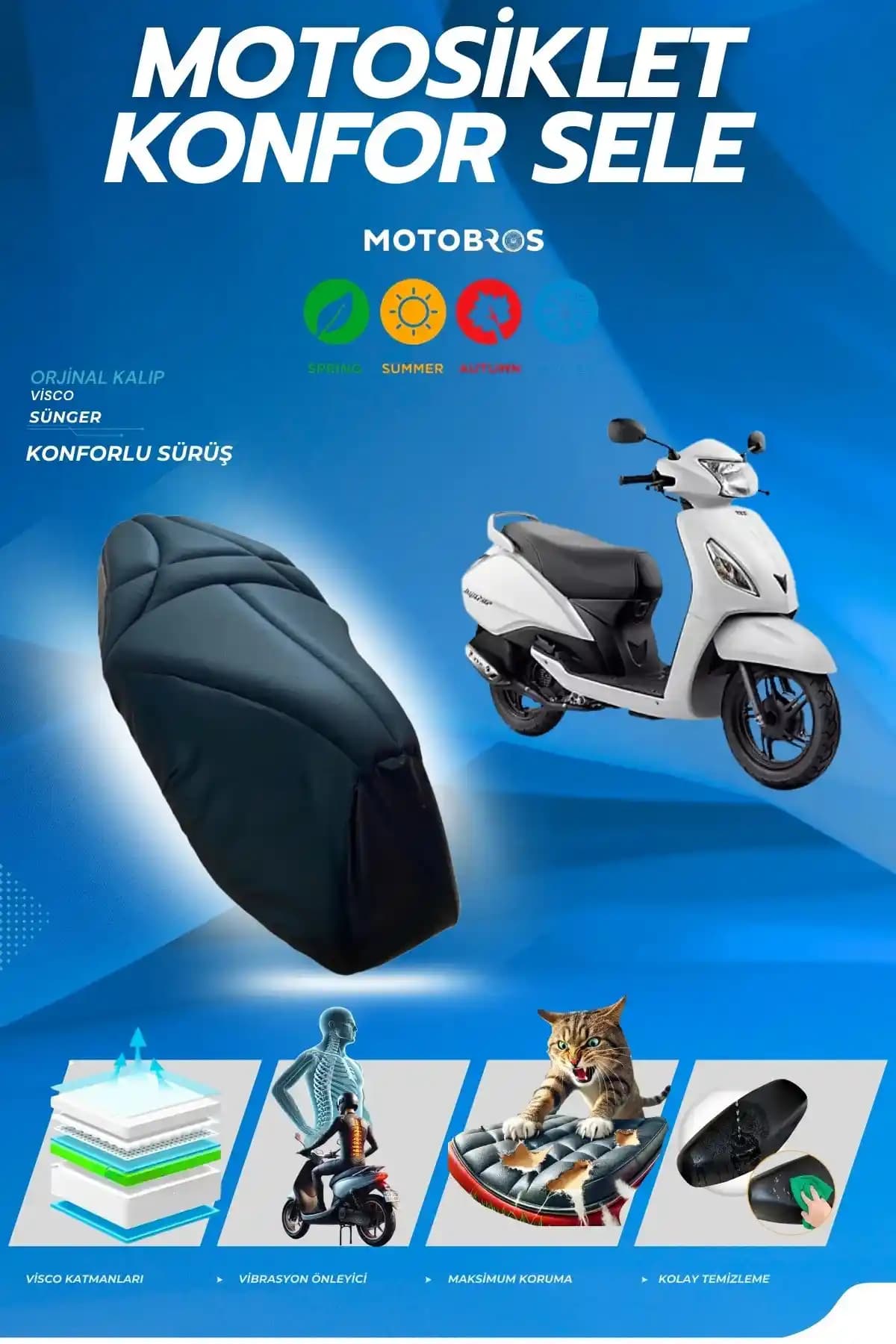 Motobros Tvs Jupiter 110-125 İçin Su Geçirmez ve Konforlu Sele Kılıfı İncelemesi