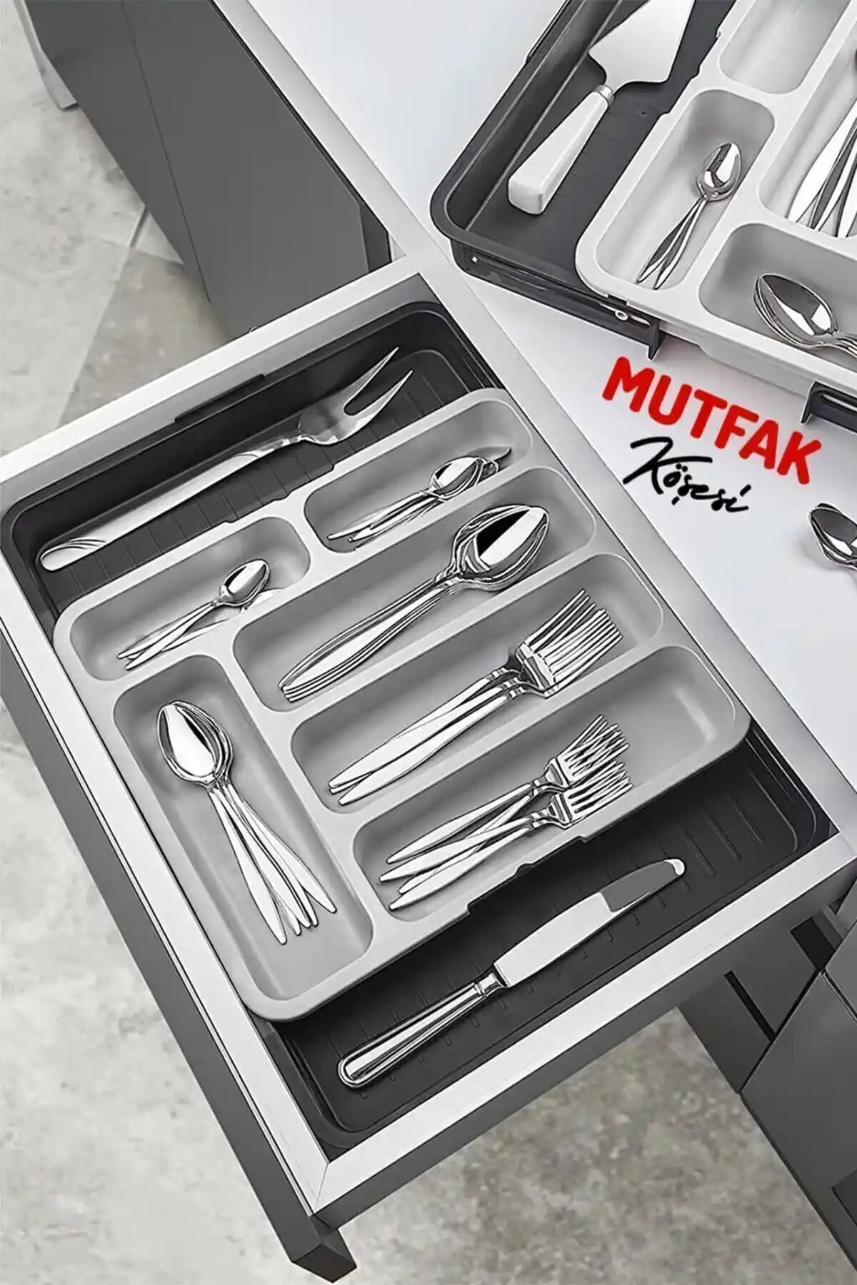 Mutfak Düzenini Yenileyecek Çift Taraflı Uzayabilen Kaşık Organizeri