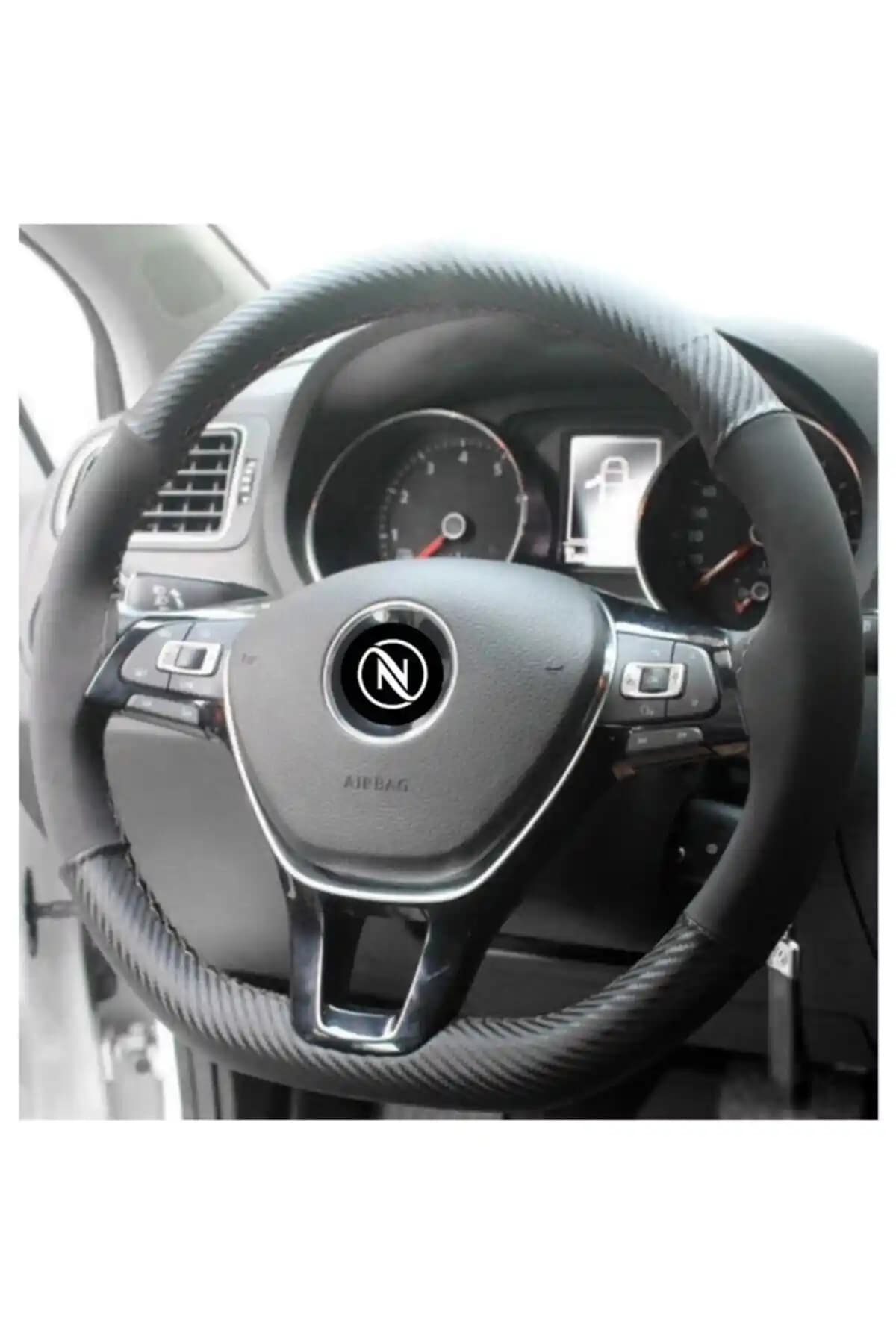 NEEBS Alcantra Karbon Yüzüksüz Siyah Direksiyon Kılıfı Otomobil İç Mekanını Yenilemek İçin