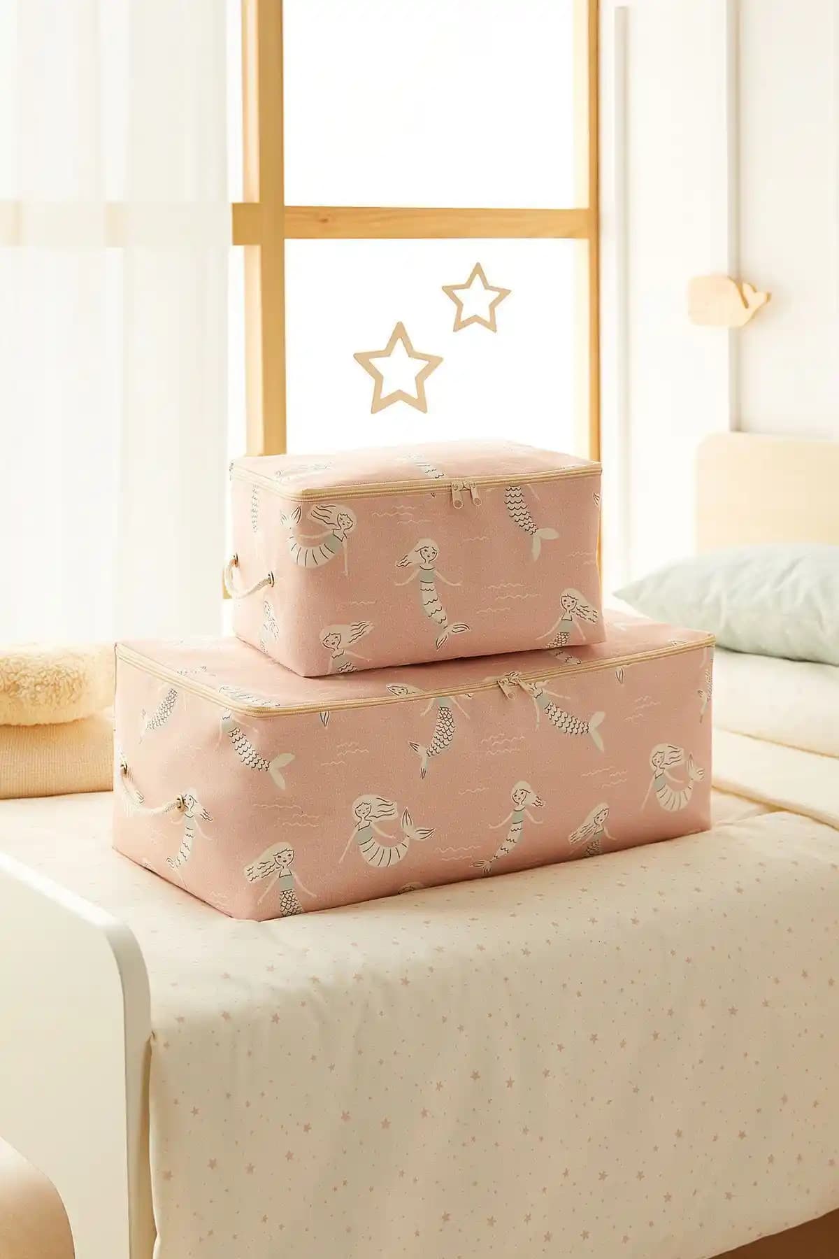 Ocean Home Textile Deniz Kızı Temalı Çocuk Odası Pike ve Hurç Seti 2'li Tasarım