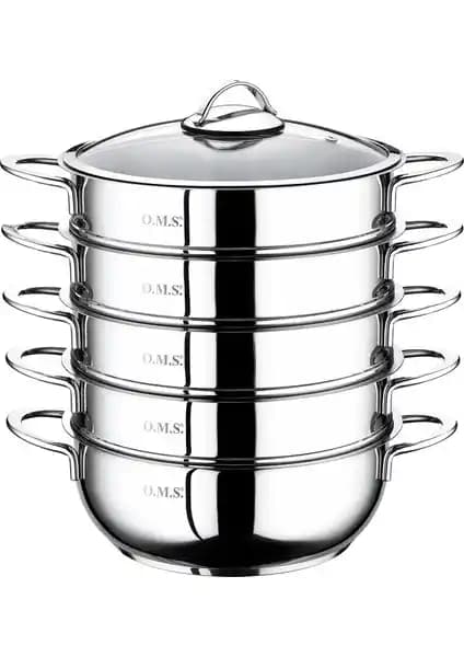 OMS 6090-C 30CM Çelik Mantı Tencere Seti Modern ve Dayanıklı Mutfak Çözümü