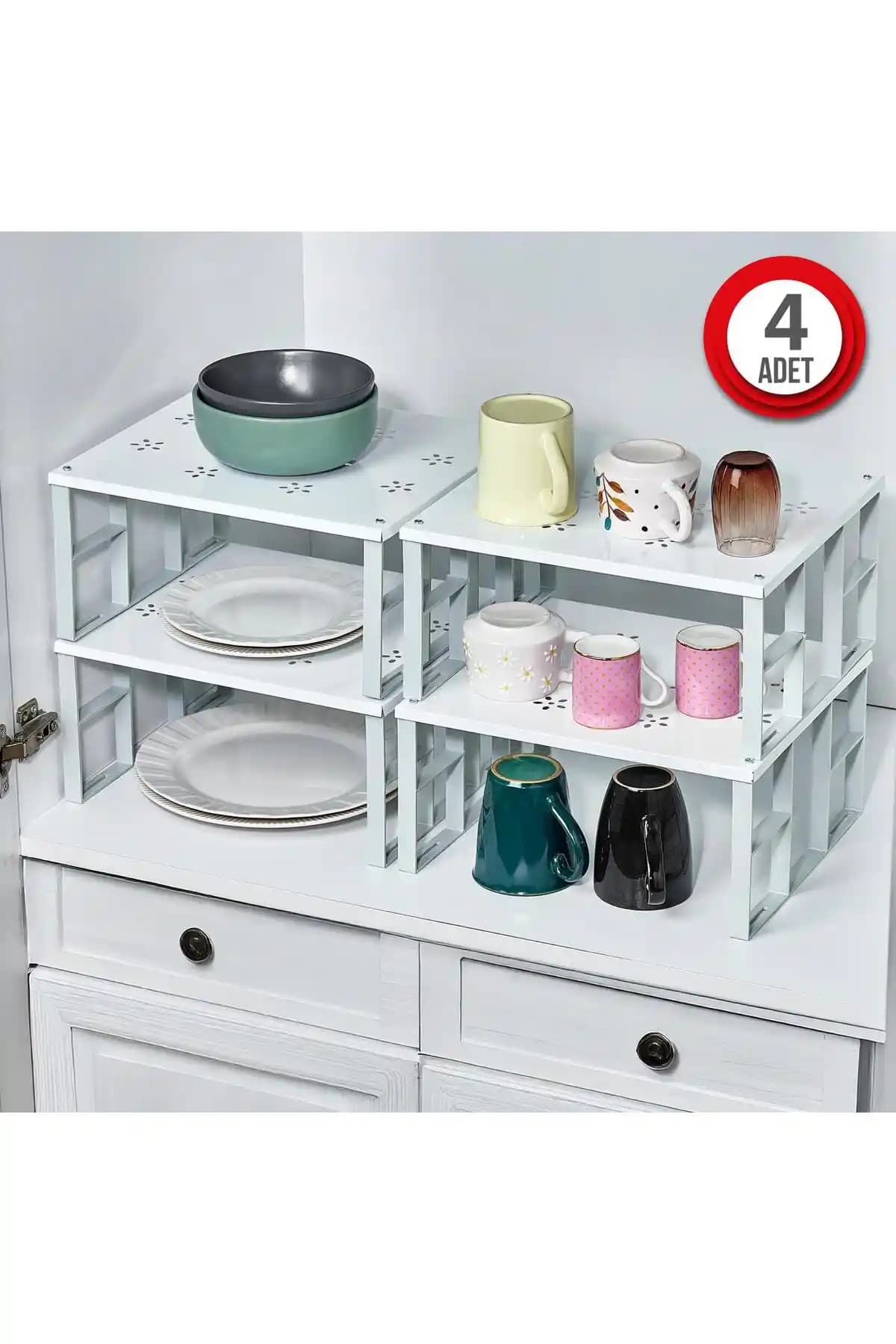Organizer 4 Adet Dolap İçi Metal Raf ile Mutfak ve Ofis Düzeninizi Optimize Edin