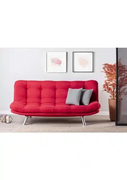 Pafu MİSA Üçlü Yataklı Kırmızı Koltuk: Modern Tasarım ve Çok Fonksiyonlu Kullanım
