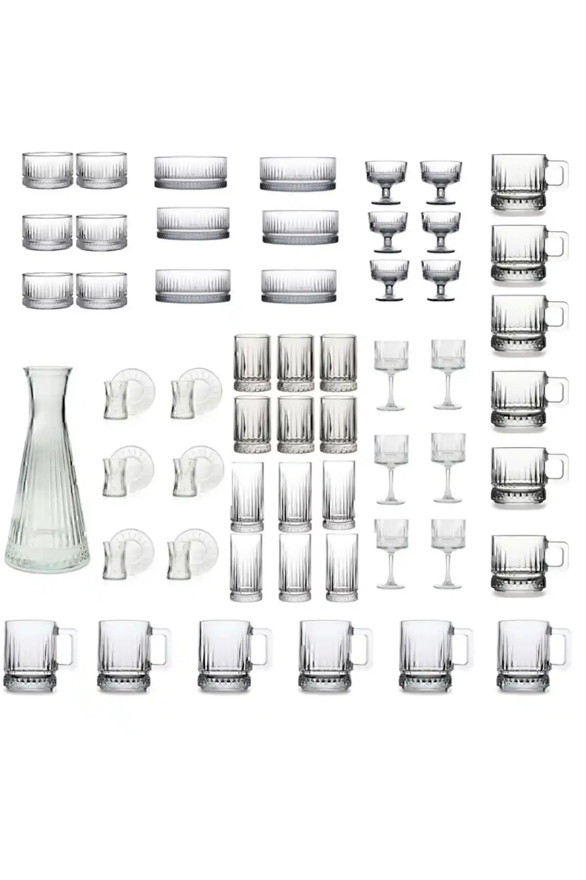 Paşabahçe Elysia 61 Parça Cam Bardak ve Sunum Seti Şıklık ve Fonksiyonellik Bir Arada