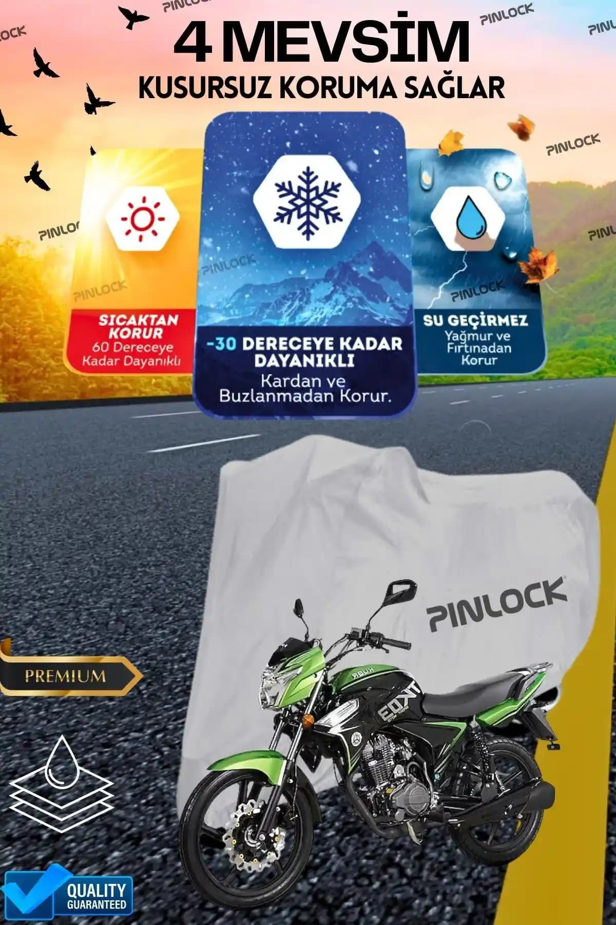 Pinlock Kuba TK 03 Su Geçirmez Motosiklet Brandası Dayanıklı ve Estetik Koruma Çözümü