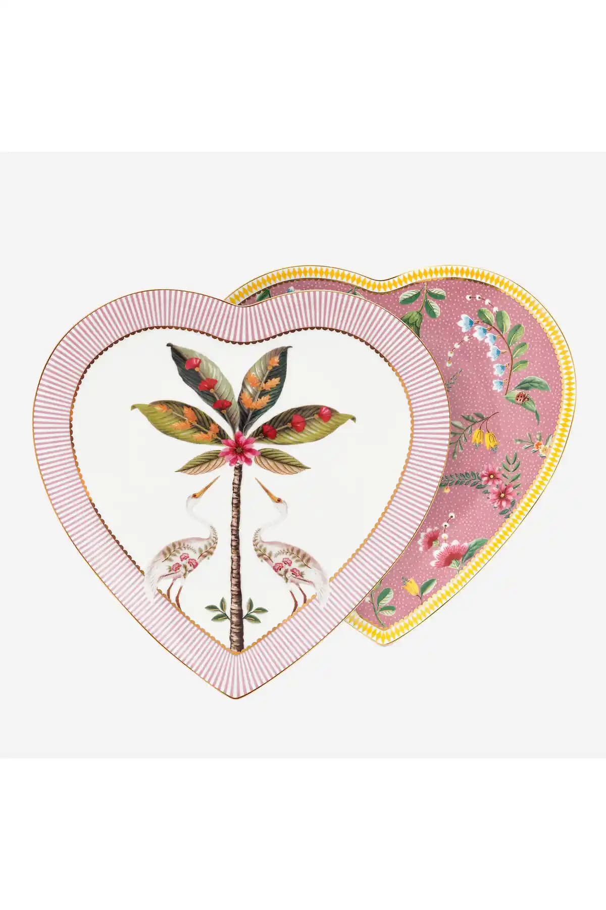 Pip Studio La Majorelle Pembe Porselen Kalpli Tabak Seti Modern ve Şık Sofra Dekorasyonu İçin