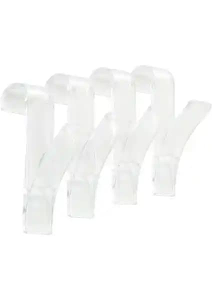 Primanova 4'lü Şeffaf Banyo Askısı - Dayanıklı ve Pratik Modern Banyo Aksesuarı