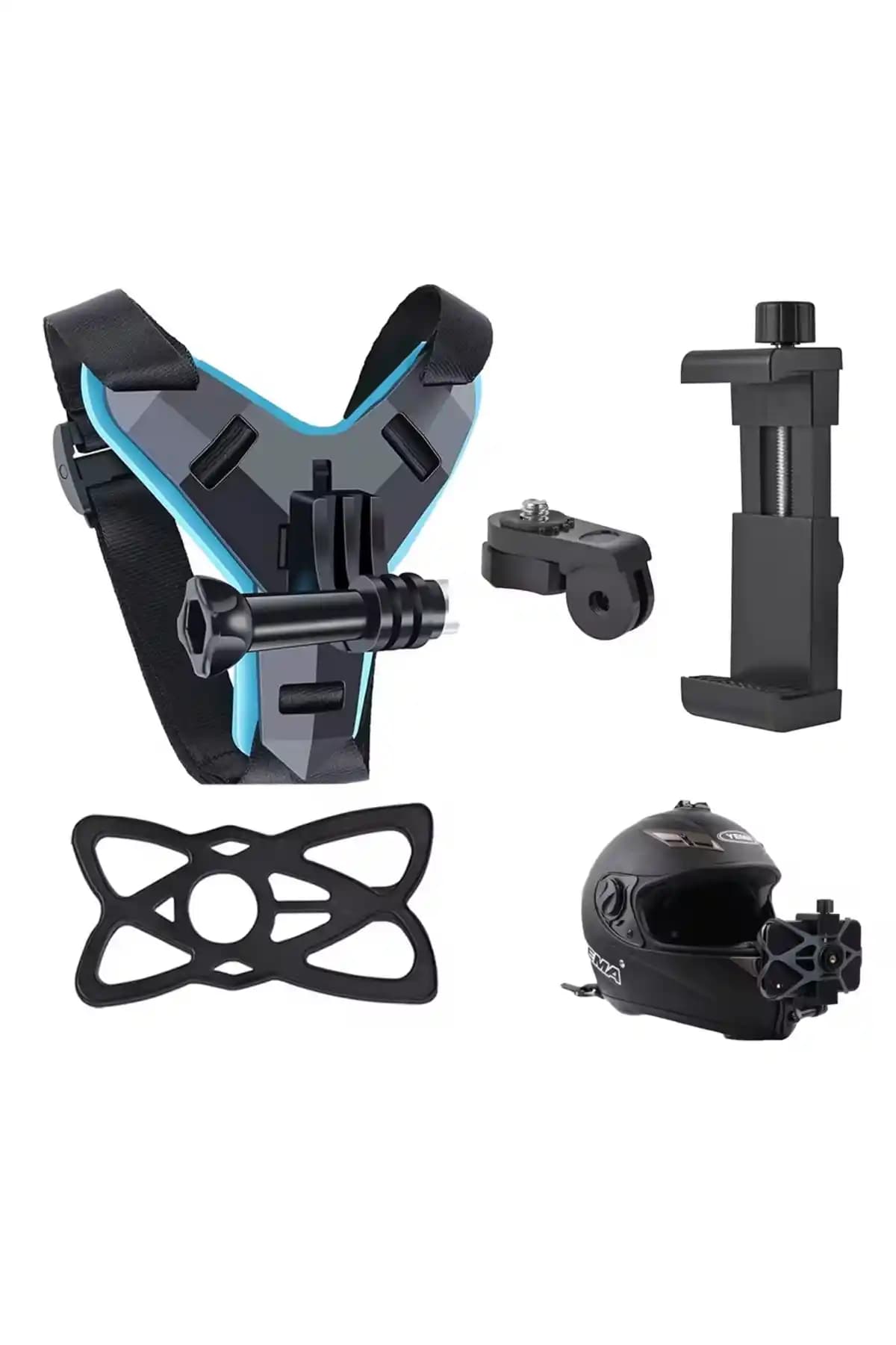 Protonust Kasklara Uyumlu Gopro ve Telefon Tutucu Çene Montaj Aksesuarları