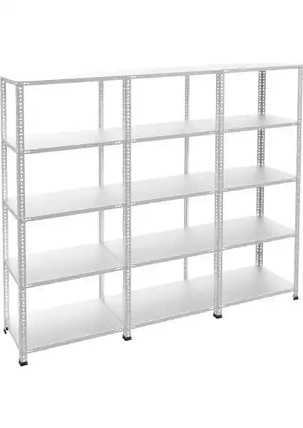 Rafburada 5 Katlı Galvaniz Çelik Raf Sistemi Yüksek Taşıma Kapasitesi ve Dayanıklılık