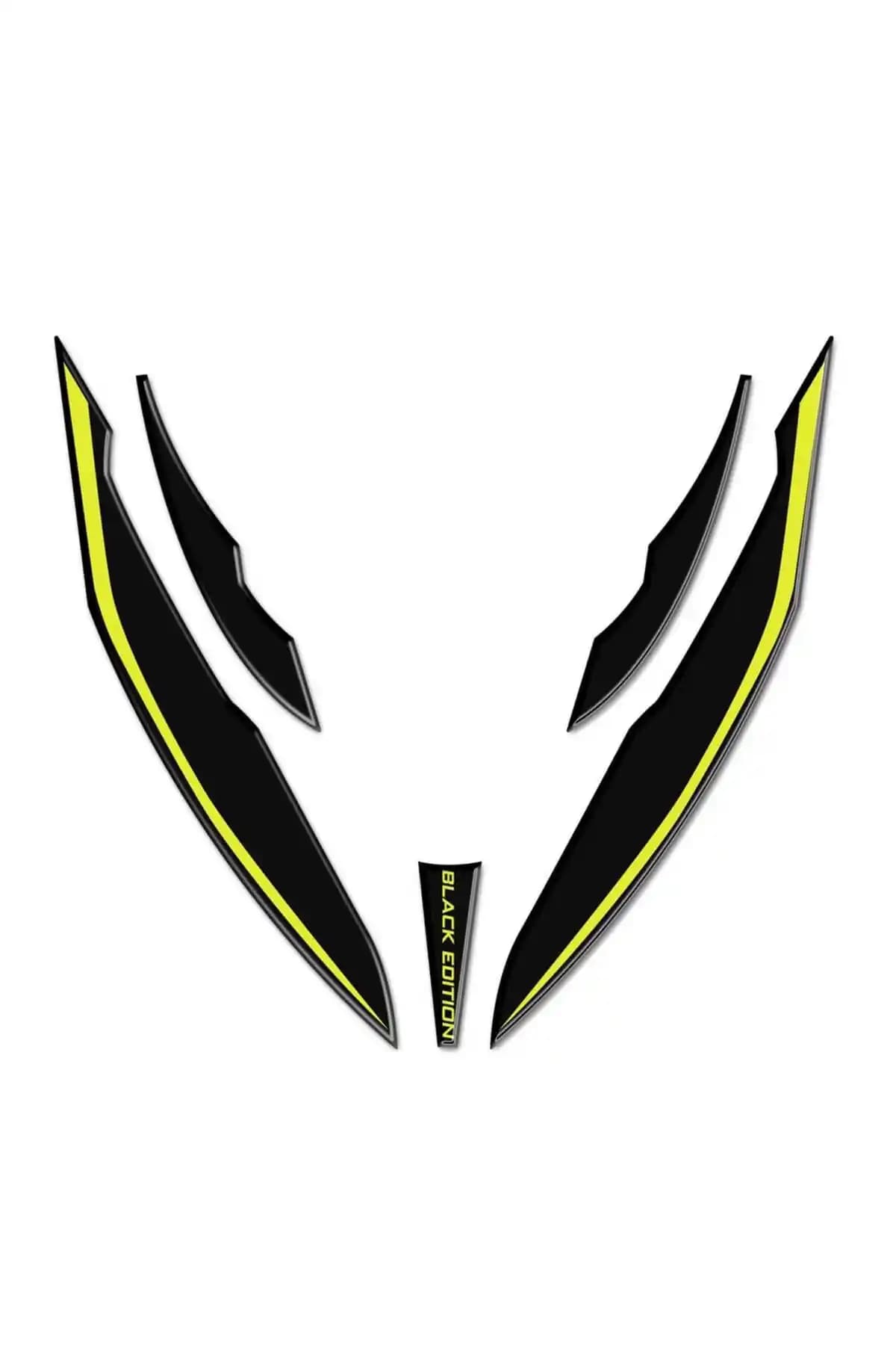 Redline Grafik Mondial Drift L Far Üstü Kafa Grenaj Sticker Seti Siyah-Neon Sarı Tasarım