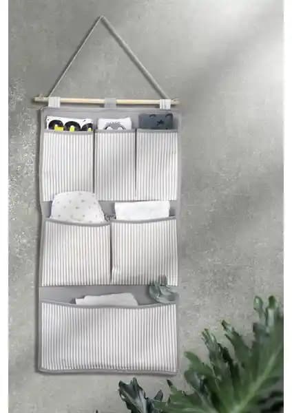 Serstil 3 Katlı Gri Çizgili Duvar Tipi Düzenleyici ile Alanınızı Optimize Edin