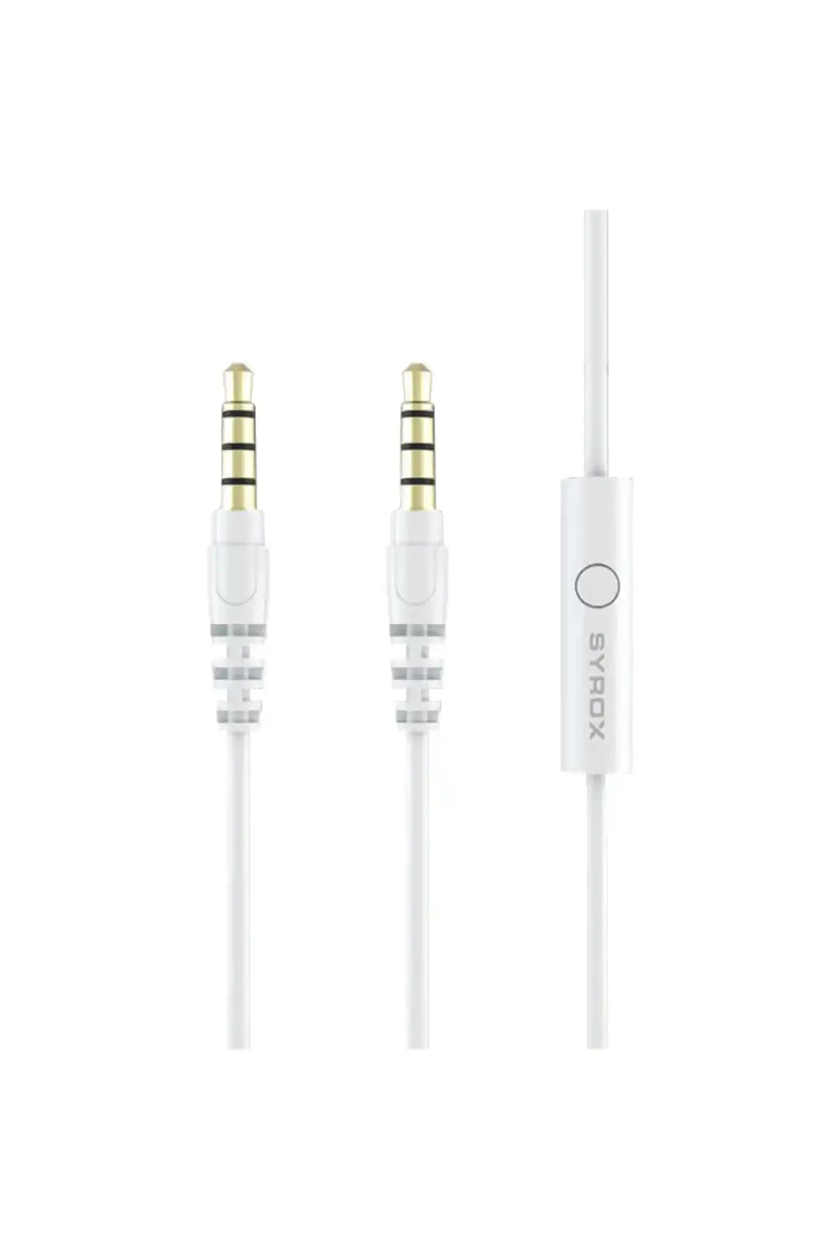 Syrox C118 3.5mm AUX Mikrofonlu Ses Kablosu 1.5 Metre Uzunlukta Türkiye Üretimi