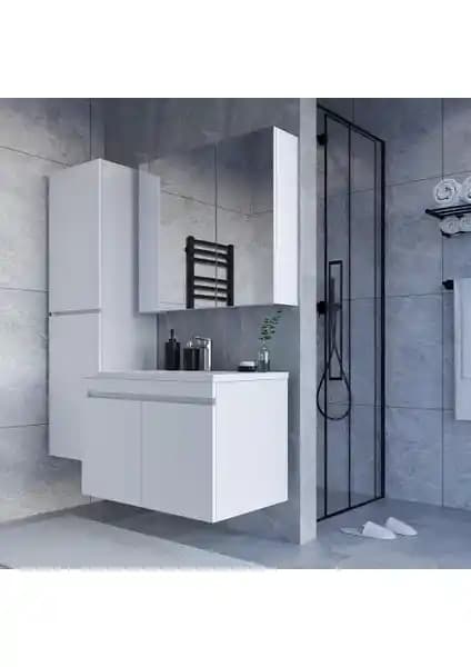 Teta Home Tokyo 80 Cm MDF Banyo Dolabı Seti Modern ve Dayanıklı Tasarım