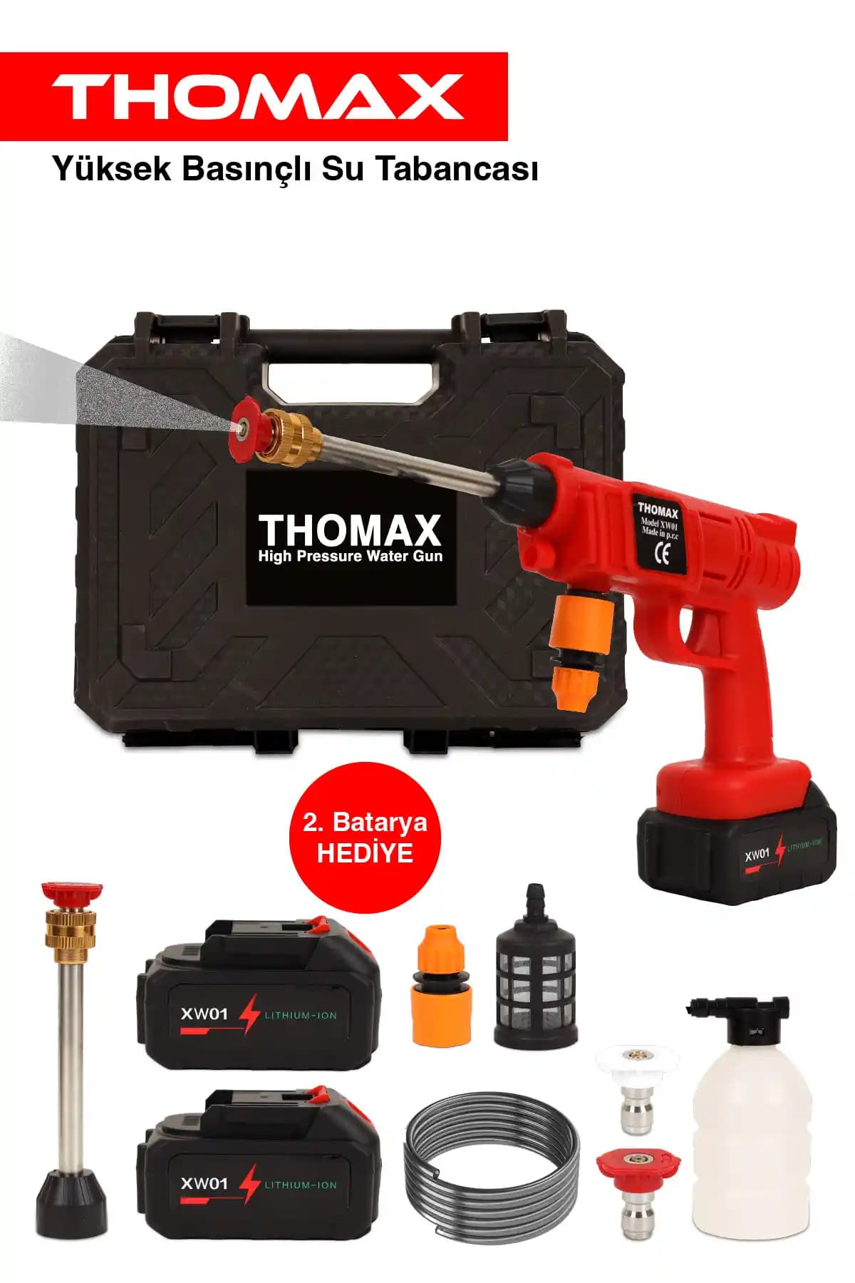 THOMAX Yüksek Performanslı Araç Yıkama ve İlaçlama Makinesi 2600W Güç ve Dayanıklılık