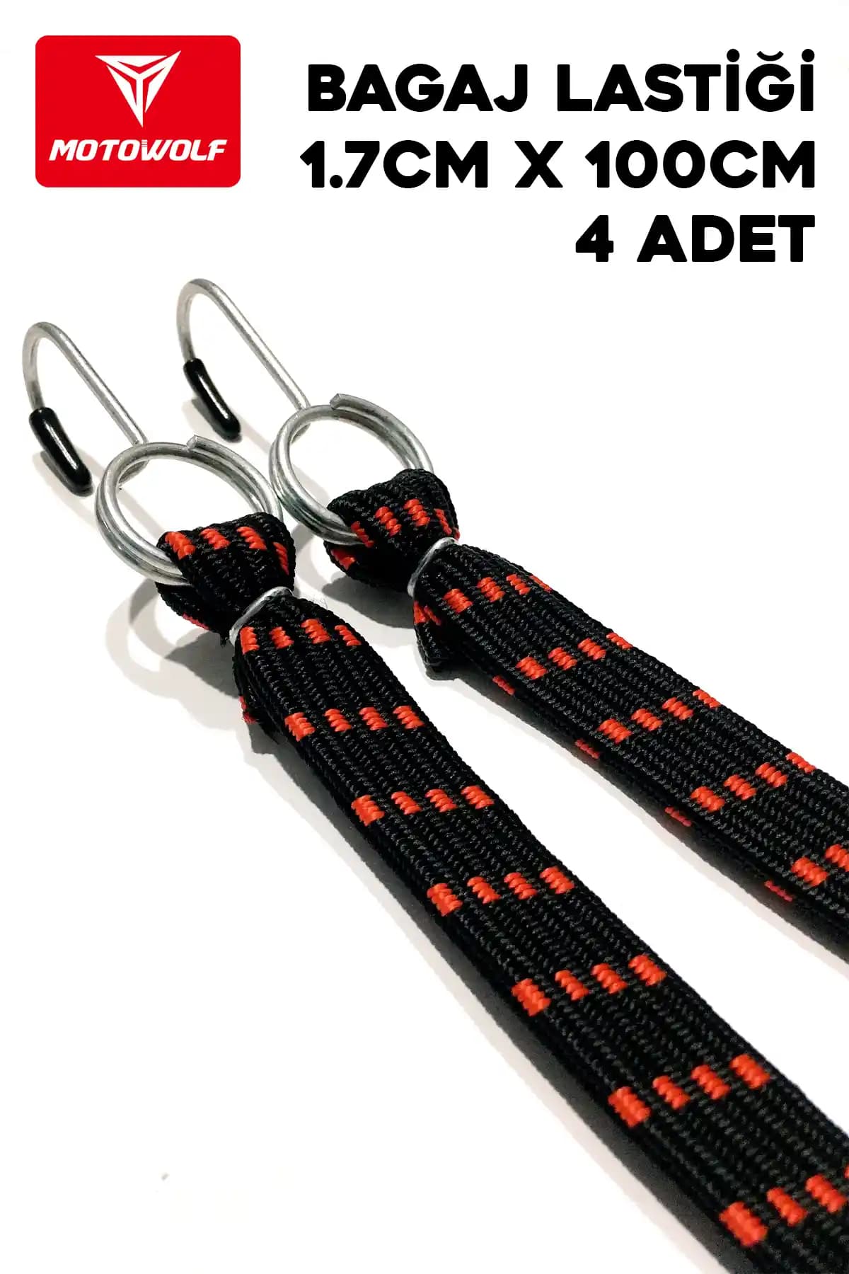 TIGERLOCK Bagaj Lastiği Kancalı Yassı Lastik 17mmx100cm Güvenli ve Çok Yönlü Taşıma Çözümü