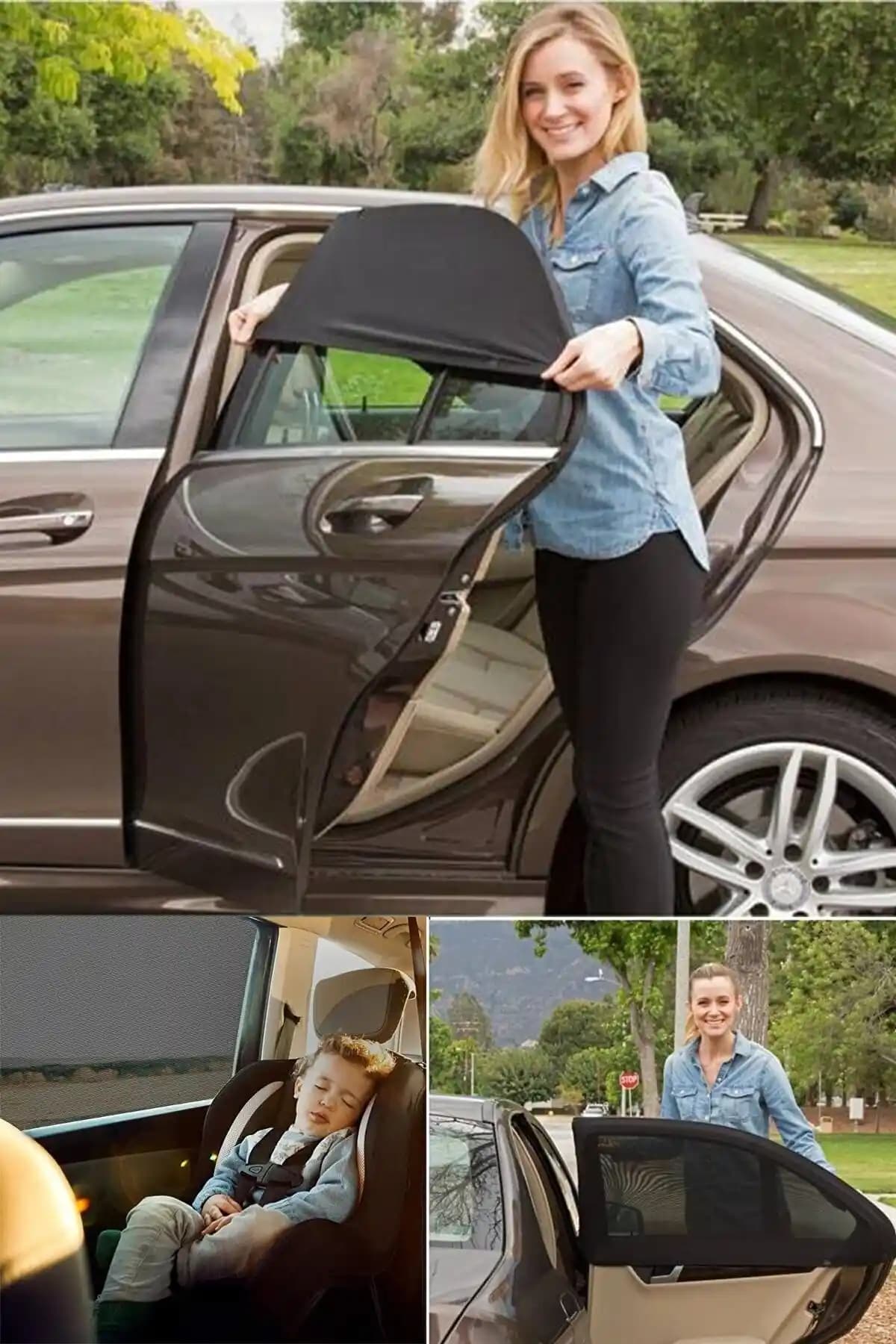 TİNEKE Yan Cam Güneşlik Perde: Çocuklar ve Evcil Hayvanlar İçin Güvenli ve Pratik Koruma